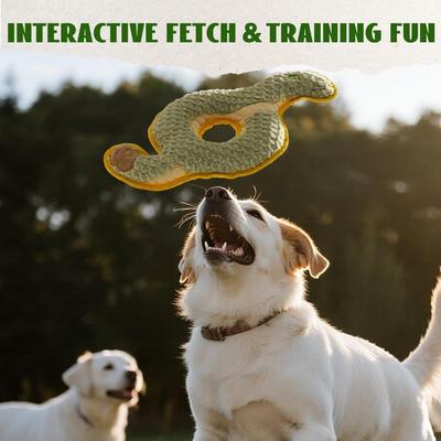 Show full view: Nocciola Durabite Ring Snake Squeaky Dog Chew Toy slide 4 of 7