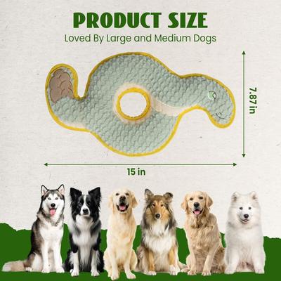 Show full view: Nocciola Durabite Ring Snake Squeaky Dog Chew Toy slide 2 of 7