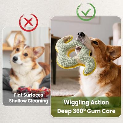 Show full view: Nocciola Durabite Ring Snake Squeaky Dog Chew Toy slide 3 of 7