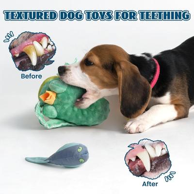 Show full view: Nocciola 2-in-1 Frog Prince with Hiddent Tadpole Plush Dog Toy slide 7 of 8