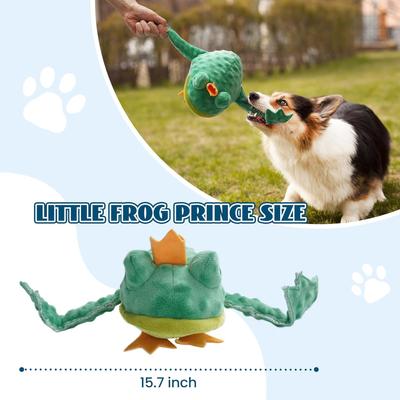 Show full view: Nocciola 2-in-1 Frog Prince with Hiddent Tadpole Plush Dog Toy slide 6 of 8