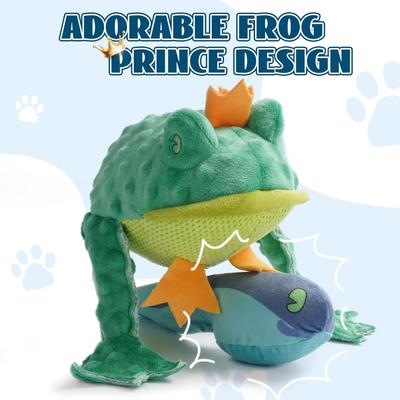 Show full view: Nocciola 2-in-1 Frog Prince with Hiddent Tadpole Plush Dog Toy slide 3 of 8