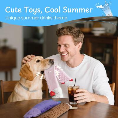 Show full view: Nocciola Summer Drinks Flat Dog Toys, 3 count slide 7 of 10