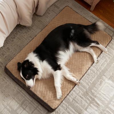 Show full view: JOEJOY Rabbit Fur Quilted Memory Foam Pad Dog & Cat Bed, Brown, 41 x 27 x 4-in slide 7 of 9