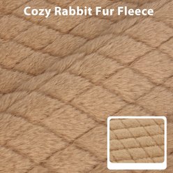 JOEJOY Rabbit Fur Quilted Memory Foam Pad Dog & Cat Bed, Brown, 47 x 29 x 4-in slide 2 of 9