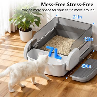 Show full view: Casfuy Automatic Self-Cleaning Cat Litter Box with Deodorizing Tablet slide 5 of 8