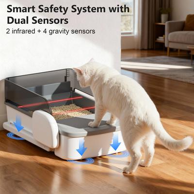 Show full view: Casfuy Automatic Self-Cleaning Cat Litter Box with Deodorizing Tablet slide 2 of 8