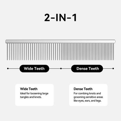 Show full view: aumuca Stainless Steel Dog & Cat Grooming Comb slide 2 of 7