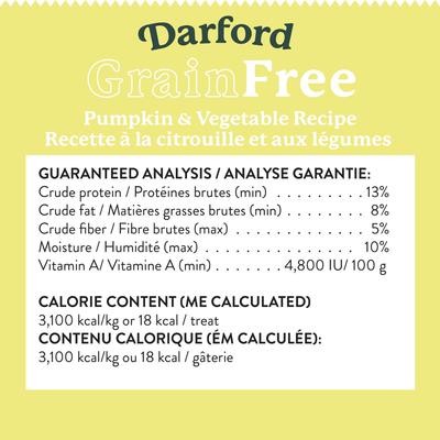 Show full view: Darford Grain-Free Baked Pumpkin Recipe with Mixed Vegetables Dog Treats, 12-oz bag slide 6 of 10