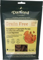 Darford Grain-Free Baked Pumpkin Recipe with Mixed Vegetables Dog Treats, 12-oz bag