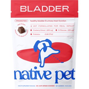 Native Pet Cranberry Bladder Chews Kidney & Urinary Supplement for Dogs, 30 count