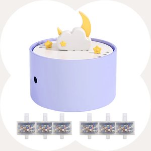 HAPPY & POLLY Mushroom Ceramic Cat Water Fountain with 6 Filters