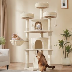 Yaheetech 69-in Multi-Level Cat Tree, Beige