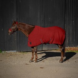Equinavia Norse Fleece Horse Cooler, Equestrian Red/Black, 82-in