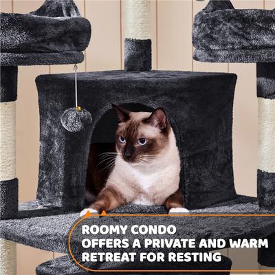 Show full view: Yaheetech 69-in Multi-Level Cat Tree, Black slide 5 of 8