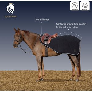 Equinavia Norse Fleece Horse Quarter Sheet, Equestrian Red/Black, Small