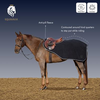 Show full view: Equinavia Norse Fleece Horse Quarter Sheet, Equestrian Red/Black, Medium slide 3 of 6