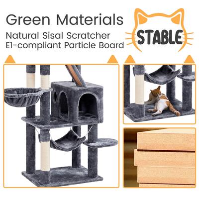 Show full view: Yaheetech 71.5-in Tree with 2 Cozy Perches Cat Tree, Large, Dark Gray slide 6 of 8