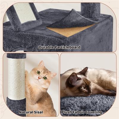 Show full view: Yaheetech 71.5-in Tree with 2 Cozy Perches Cat Tree, Large, Dark Gray slide 5 of 8