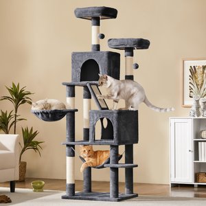 Yaheetech 71.5-in Tree with 2 Cozy Perches Cat Tree, Large, Dark Gray