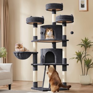 Yaheetech 69-in Multi-Level Cat Tree, Dark Gray