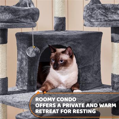 Show full view: Yaheetech 69-in Multi-Level Cat Tree, Dark Gray slide 6 of 9