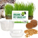 The Cat Ladies Organic Pet Grass Growing Kit with Containers, 3 count