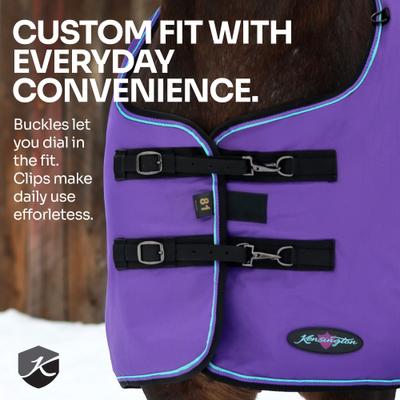 Show full view: Kensington Protective Products Signature Light Weight Horse Turnout Blanket, 81-in, Harbor slide 5 of 10