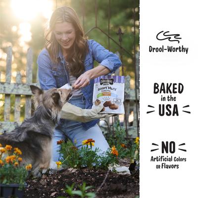 Show full view: Three Dog Bakery Soft Baked AssortMutt Trio, Oat, PB, & Vanilla Dog Treats, 3-lb bag slide 6 of 10