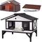 Show in main carousel: Aivituvin-AIR92-M-IN-HP Wooden Outdoor Heated Cat House with Insulation & Heating Pad, Medium, Black & White slide 1 of 8