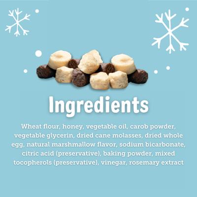 Show full view: Three Dog Bakery Ho Ho Ho Hot Chowcolate Carob & Marshmallow Wafer Dog Treat, 5-oz bag slide 7 of 10