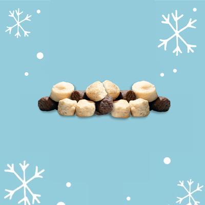 Show full view: Three Dog Bakery Ho Ho Ho Hot Chowcolate Carob & Marshmallow Wafer Dog Treat, 5-oz bag slide 5 of 10