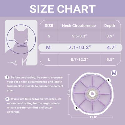 Show full view: Supet Adjustable Soft Cone Recovery Collar for Cats, Medium slide 7 of 8