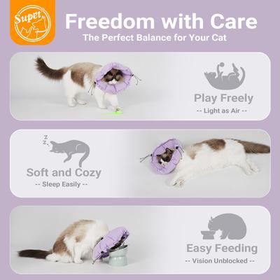 Show full view: Supet Adjustable Soft Cone Recovery Collar for Cats, Medium slide 3 of 8