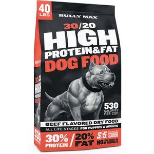 Bully Max 30/20 High Protein & Fat Beef Flavored Dry Dog Food, 40-lb bag