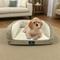 Show in main carousel: Serta Quilted Orthopedic Bolster Couch Dog & Cat Bed with Removable Cover, Tan, Medium slide 4 of 7