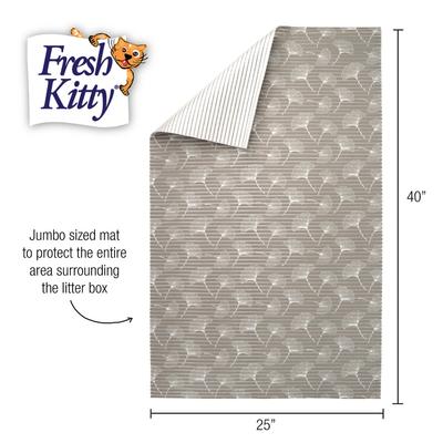 Show full view: Fresh Kitty Jumbo Foam Non-Skid Gingko Leaf Cat Litter Mat slide 3 of 4