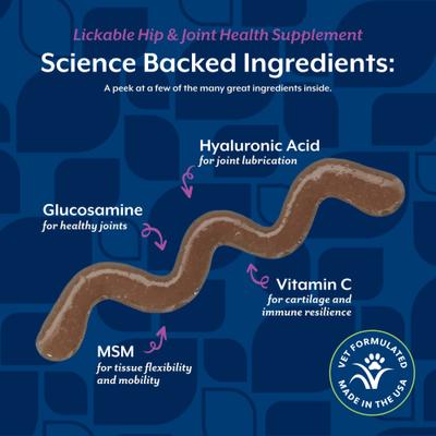 Show full view: NaturVet Lickable Salmon Flavor Hip & Joint Health Supplement for Cats, 3.2-fl oz slide 6 of 9