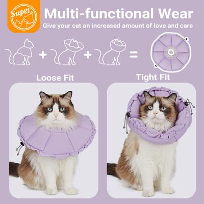 Show full view: Supet Adjustable Soft Cone Recovery Collar for Cats, Medium slide 4 of 8