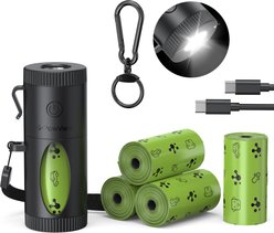 Pawview Poop Bag Holder with Bags, Flashlight Dispenser & Carabiner Clip, Lavender Scent, 60 count, Black slide 2 of 9