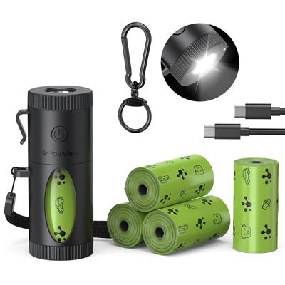 Show full view: Pawview Poop Bag Holder with Bags, Flashlight Dispenser & Carabiner Clip, Lavender Scent, 60 count, Black slide 9 of 9