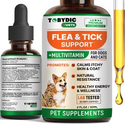 TOBYDIC Oral Flea & Tick Prevention Support Multivitamin Liquid Supplement for Dogs & Cats, 60-ml bottle