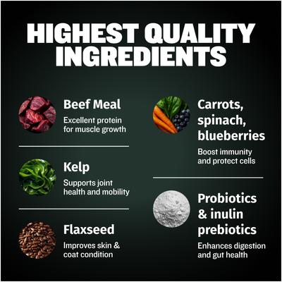 Show full view: Bully Max 30/20 High Protein & Fat Beef Flavored Dry Dog Food, 40-lb bag slide 8 of 10