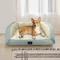 Show in main carousel: Serta Quilted Orthopedic Bolster Couch Dog & Cat Bed with Removable Cover, Blue, Large slide 4 of 7