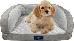 Serta Quilted Orthopedic Bolster Couch Dog & Cat Bed with Removable Cover, Gray, Medium slide 2 of 6
