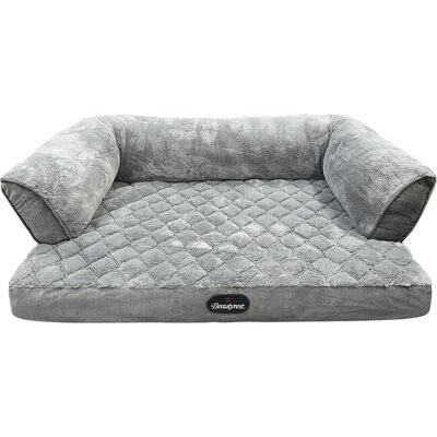 Beautyrest Beautyrest Super Lux Sofa Extended Sleep Surface Orthopedic Bolster Dog & Cat Bed, X-Large, Gray