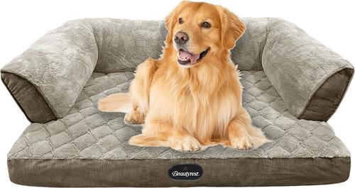 Show full view: Beautyrest Super Lux Sofa Extended Sleep Surface Orthopedic Bolster Dog & Cat Bed, X-Large, Brown slide 5 of 6