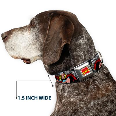 Show full view: Buckle-Down Marvel Comics The Mighty Thor Action Poses Dog Collar, Medium: 11 to 16.5-in neck, 1-in wide slide 7 of 8