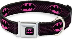 Buckle-Down DC Comics Batman Shield Chainlink Dog Collar, Large: 15 to 24-in neck, 1-in wide