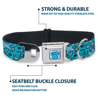 Show full view: Buckle-Down Nickelodeon Blues Clues Blue Poses Dog Collar, Large: 15 to 24-in neck, 1-in wide slide 5 of 9